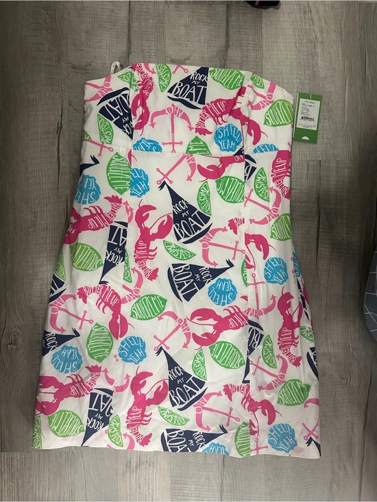 Lilly Pulitzer Dresses & Skirts - Lilly Pulitzer Strapless Dress with Nautical Print - rock my boat